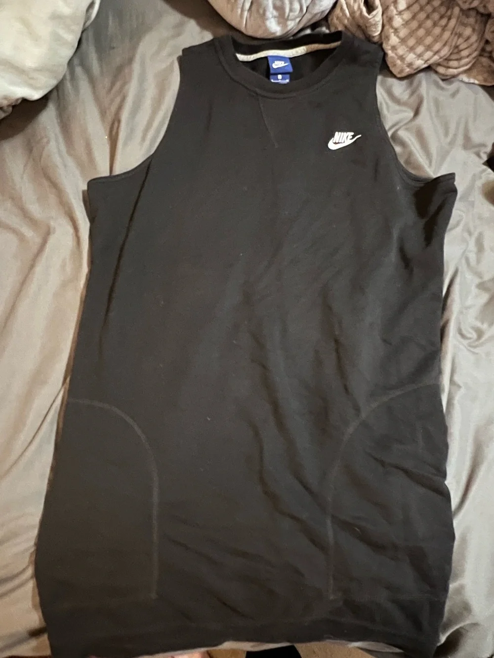 Nike Black dress Sleeveless Tank with White Swoosh